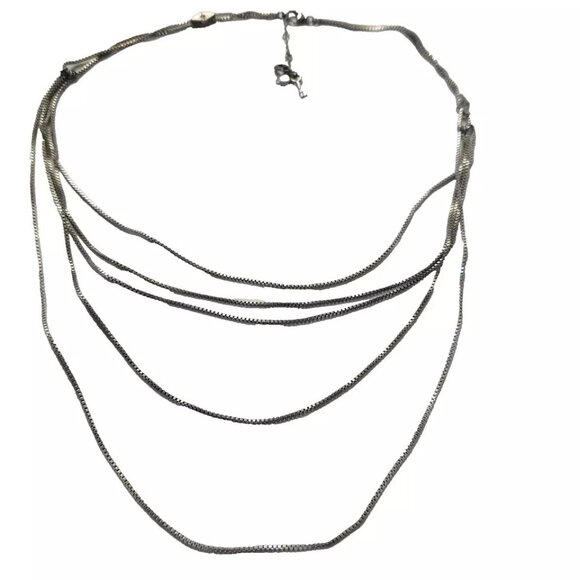 Fossil Silvertoned Layered Necklace - Picture 1 of 3